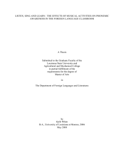 LISTEN, SING AND LEARN: THE EFFECTS OF MUSICAL