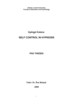 self control in hypnosis