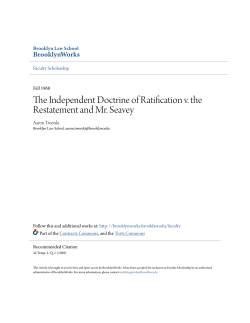 The Independent Doctrine of Ratification v. the