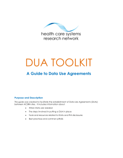 Data Use Agreement (DUA) Toolkit: