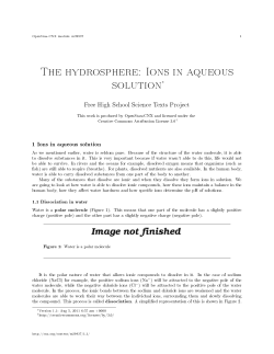 The hydrosphere: Ions in aqueous solution