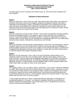 Level of Autonomy - The Federation of State Boards of Physical