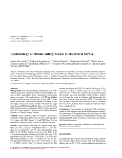 Epidemiology of chronic kidney disease in
