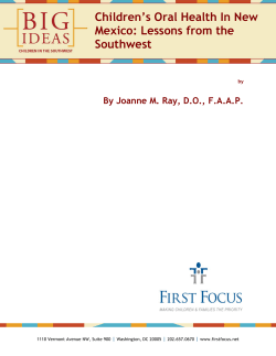 Children`s Oral Health In New Mexico: Lessons from the