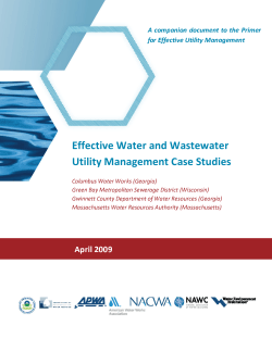 Effective Water and Wastewater Utility Management Case Studies