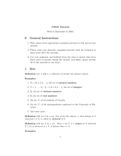0 General Instructions 1 Sets