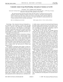 Coulombic Amino Group-Metal Bonding: Adsorption of Adenine on