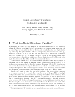 Social Dichotomy Functions (extended abstract)