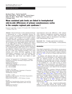 Mean sustained pain levels are linked to hemispherical side-to