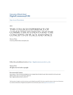 the college experience of commuter students and the concepts of