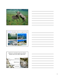 The niche is an organizing concept in ecology A habitat is the place
