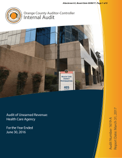 E-1619-A HCA Audit of Unearned Revenue