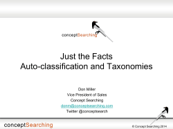 Auto-classification and Taxonomies