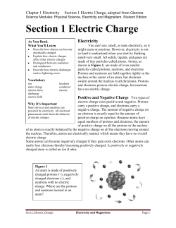 Section 1 Electric Charge Electricity
