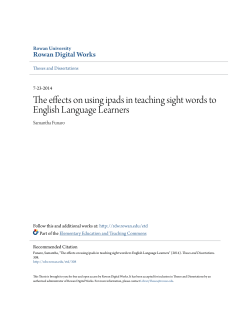 The effects on using ipads in teaching sight words to English