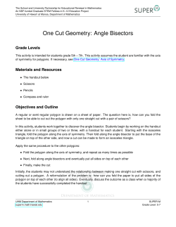 One Cut Geometry: Angle Bisectors - SUPER-M