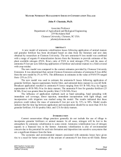 Manure Nitrogen Management Issues in Conservation Tillage
