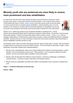 Minority youth who are sentenced are more likely to receive more