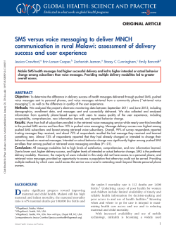 SMS versus voice messaging to deliver MNCH