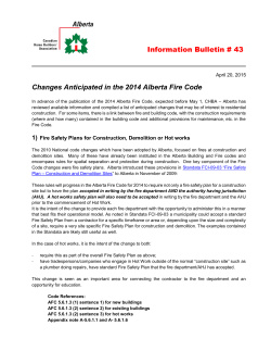 Changes Anticipated in the 2014 Alberta Fire Code - CHBA