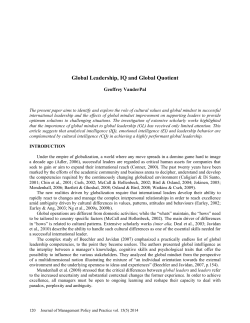 Global Leadership, IQ and Global Quotient