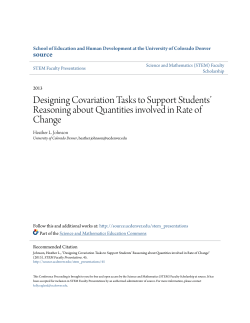 Designing Covariation Tasks to Support Students&acirc;&bull;Ž Reasoning