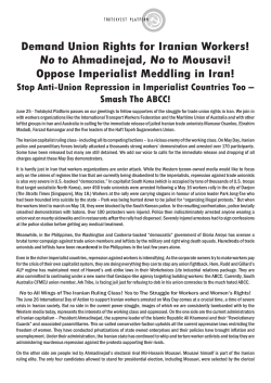Oppose Imperialist Meddling in Iran!