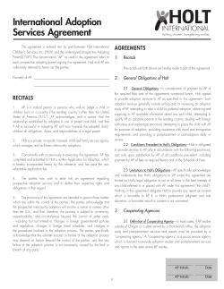 International Adoption Services Agreement