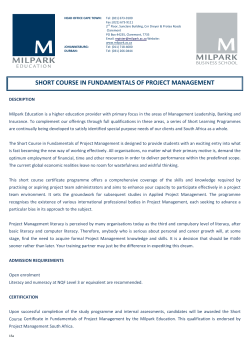 short course in fundamentals of project