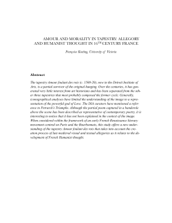 amour and morality in tapestry: allegory and humanism thought in