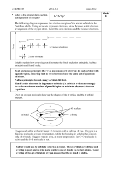 CHEM1405 2012-J-2 June 2012 &bull; What is the ground state electron