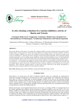 In silico docking evaluation of &alpha;-Amylase inhibitory activity of Butein