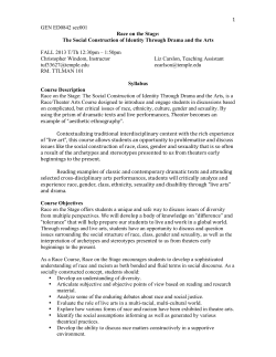 Social Construction of Identity Through Drama and the Arts