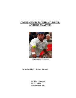 THE ONE-HANDED BACKHAND DRIVE