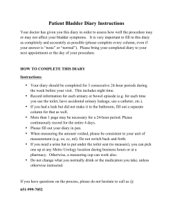 Patient Bladder Diary Instructions