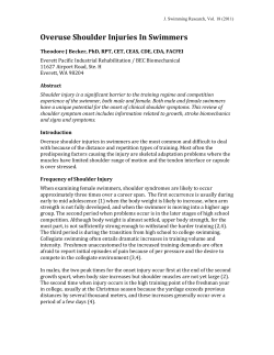 Overuse Shoulder Injuries In Swimmers