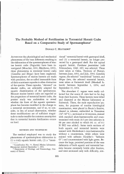 The Probable Method of Fertilization in Terrestrial