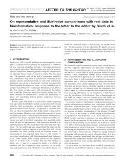 On representative and illustrative comparisons with real data in