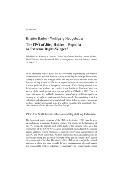 Brigitte Bailer / Wolfgang Neugebauer The FP&Ouml; of J&ouml;rg Haider