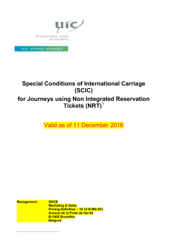 Special Conditions of International Carriage