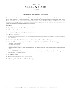 Laryngoscopy Post-Operative Instructions