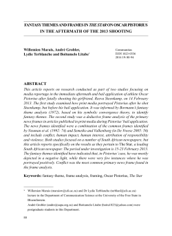 FANTASY THEMES AND FRAMES IN THE STARON OSCAR