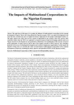 The Impacts of Multinational Corporations to the Nigerian Economy