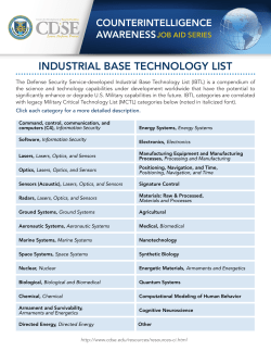 Industrial Base Technology List