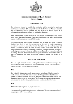 House Style - Edinburgh Student Law Review