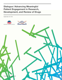 Dialogue / Advancing Meaningful Patient Engagement in Research
