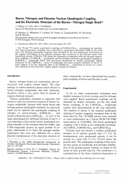 Boron, Nitrogen, and Fluorine Nuclear Quadrupole