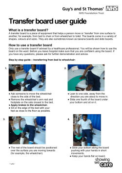 Transfer board user guide - Guy`s and St Thomas` NHS Foundation