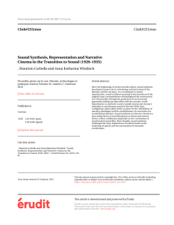 Sound Synthesis, Representation and Narrative Cinema in