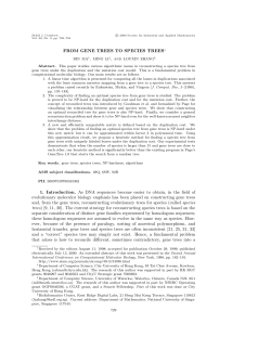 FROM GENE TREES TO SPECIES TREES&lowast; 1. Introduction. As DNA